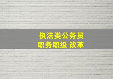 执法类公务员职务职级 改革